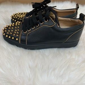 Women’s Black Christian Louboutin sneakers with spikes